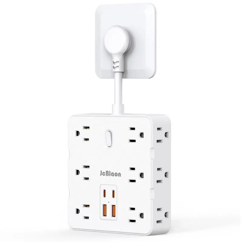 16-Port All-In-One Power Strip – 12 Ac Outlets + 4 Usb Charging Ports (White) 1