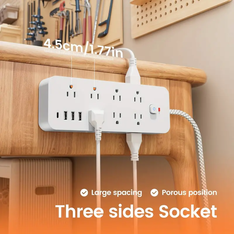 18-Port Surge-Protected Power Strip – Includes Usb-A & Usb-C Charging Ports 1