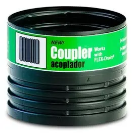 4-Inch Black Flexible Drain Coupler – Female Threaded 1