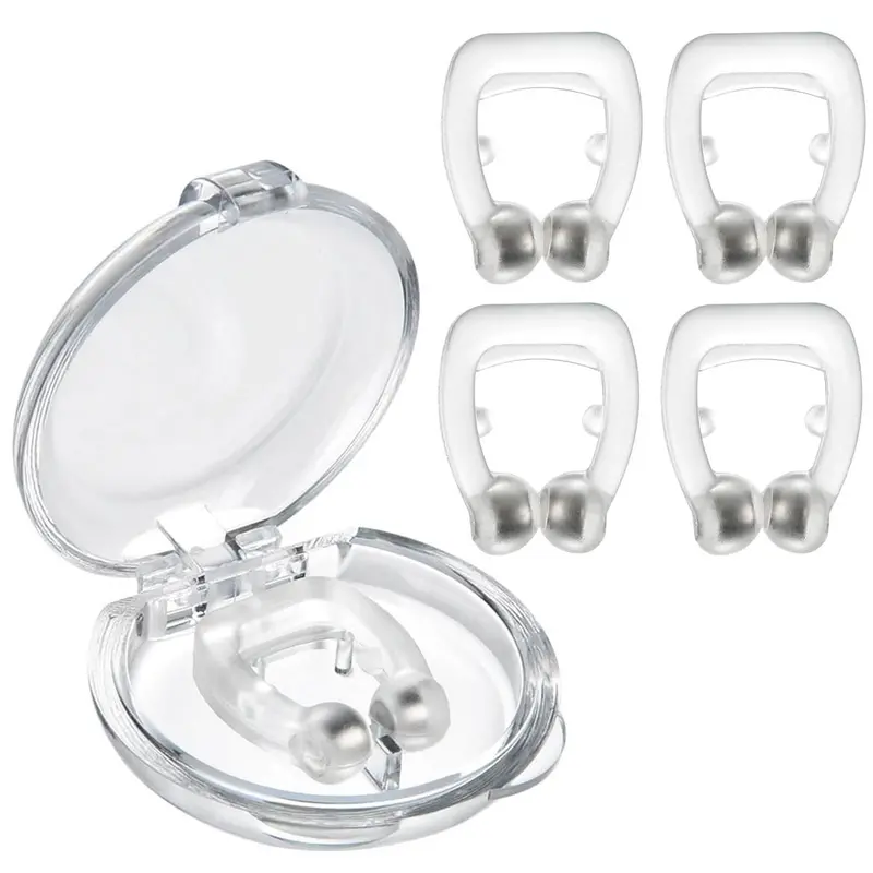 4-Pack Adjustable Magnetic Nose Clips – Non-Invasive Anti-Snoring Aid 1