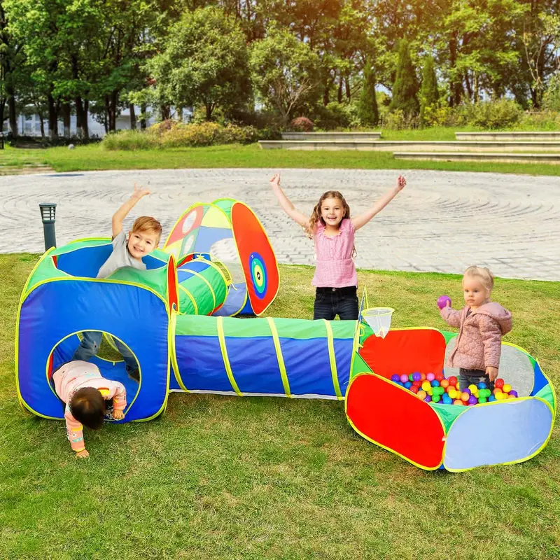 5-Piece Portable Pop-Up Playhouse Set With Ball Pit For Children 1
