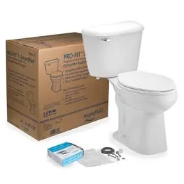 Ada-Compliant Elongated Toilet Kit – White, 12-Inch Rough-In, Round Front 1