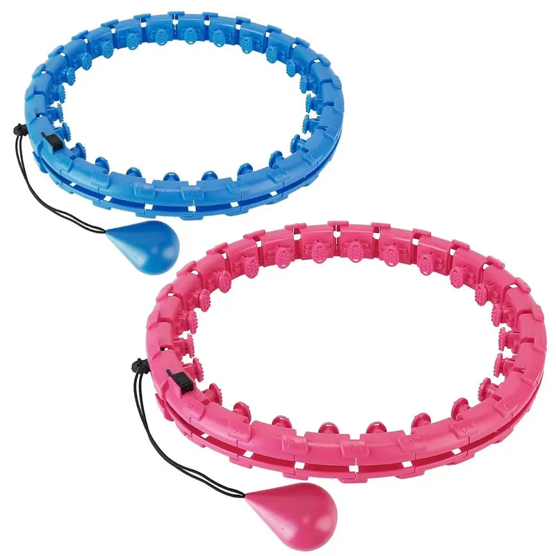 Adjustable Weighted Fitness Hoop – 24-Knot Abdominal Massager With Spinning Ball 1