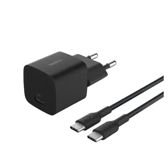 Belkin 25W Usb-C Pd Wall Charger With 1M Cable – Slim Black Travel Adapter 1