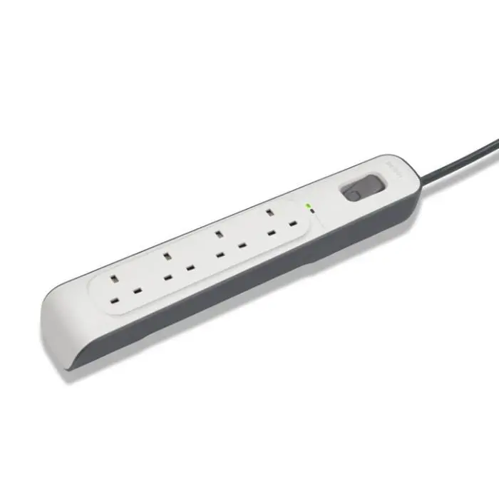 Belkin 4-Outlet Surge Protector – 2M Cord, Clean White Design 1