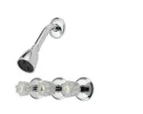 B&K Tub And Shower Trim Kit – Three-Acrylic-Handle System With Basic Showerhead 1