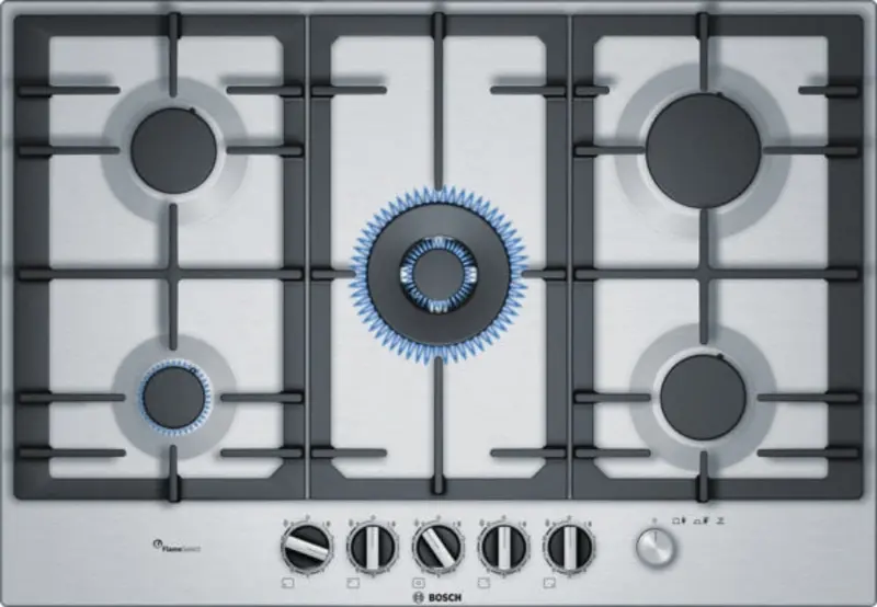Bosch Series 6 Built-In Gas Hob – 75 Cm Width, 5 Burners, Premium Stainless Steel Surface 1