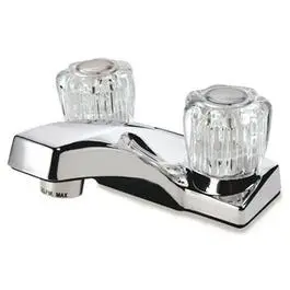 Chrome Two-Handle Lavatory Faucet With Standard Deck Mount Design 1