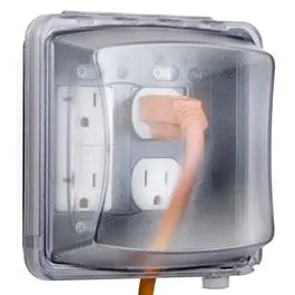 Clear Polycarbonate 2-Gang Vertical Outlet Cover 1