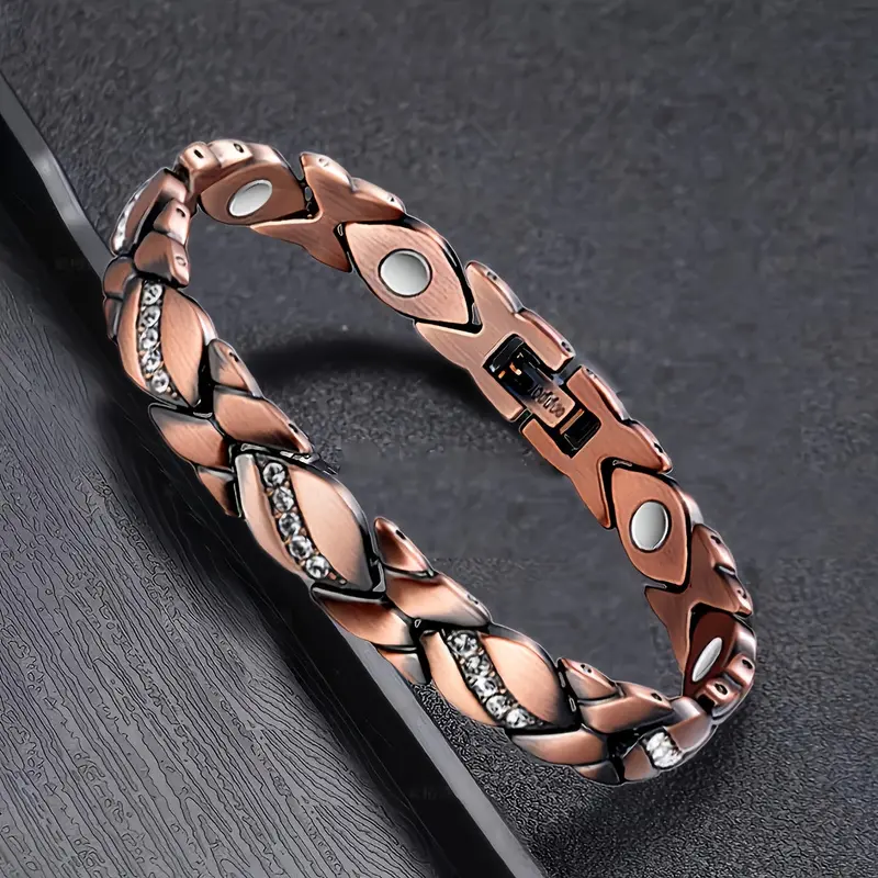 Copper Magnetic Therapy Bracelet – Unisex Wellness Band With Energy Support Claims 1
