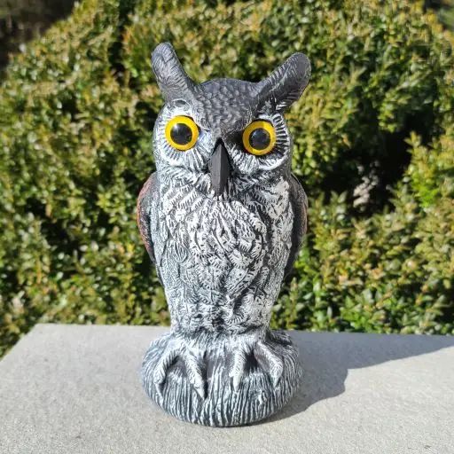 Dalen Baby Scarecrow Owl – 10.6" Lifelike Great Horned Owlet Bird Deterrent 1