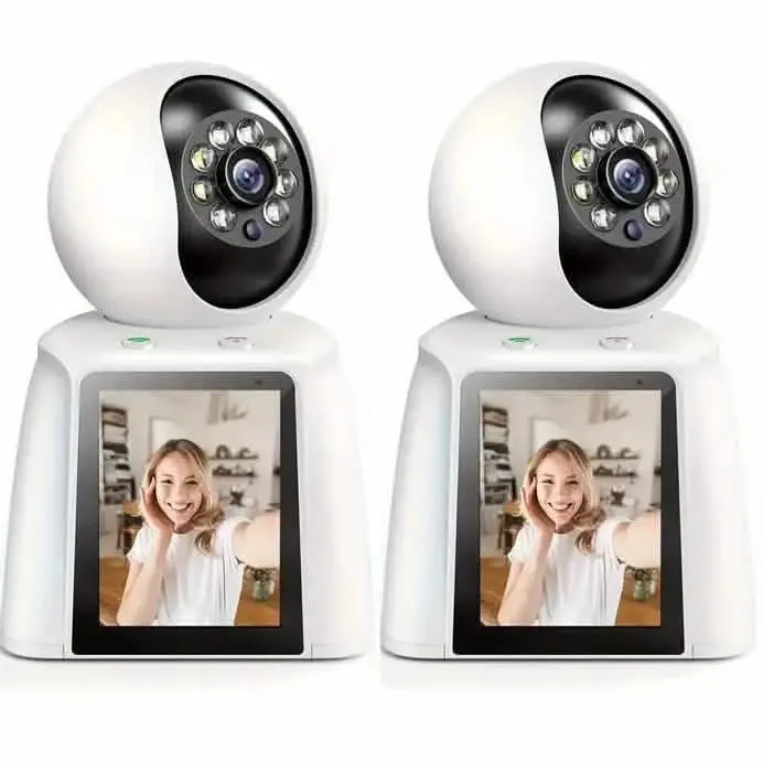 Dual 2K Indoor Security Cameras – Night Vision, Two-Way Audio, Real-Time Alerts Via App 1