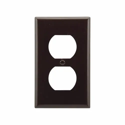 Eaton Cooper Brown Duplex Receptacle Wallplate – 1-Gang 1