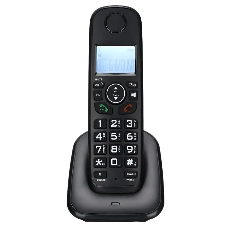 Gol Eco-Friendly Cordless Home Phone – Energy-Saving Mode, 1.6" Amber Lcd Screen, Large-Button Keypad & Caller Id – Black 1