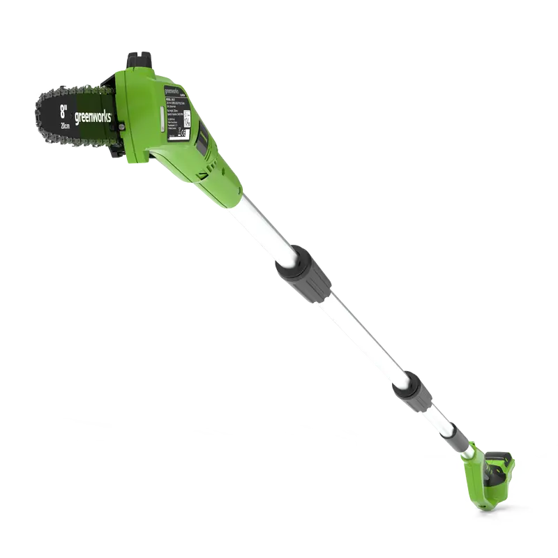 Greenworks 24V Cordless Pole Saw – Ergonomic Grip & Safety Lock 1