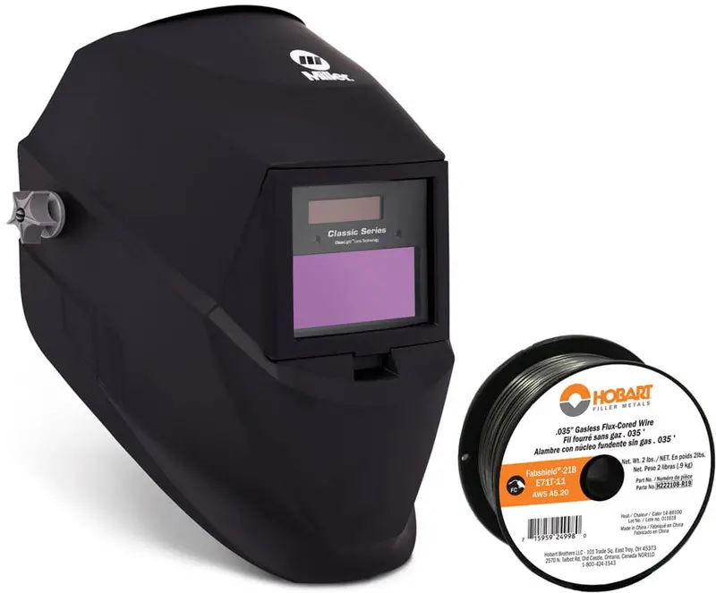 Miller Classic Auto-Darkening Helmet + 2 Lb Flux-Cored Wire Combo 1