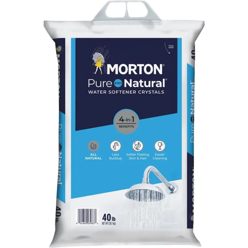 Morton 40-Pound Water Softener Salt Crystals – Pure Sodium Chloride For Efficient Ion Exchange 1