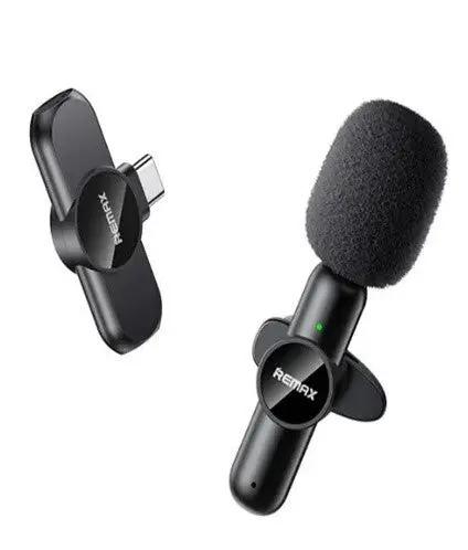 Remax Ryusic Wireless Lavalier Mic System – One-To-One Live Streaming Kit With Type-C Receiver 1